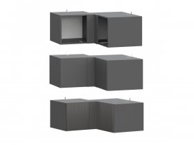 Антресоль (АН50+АН75+планка) Эккервуд (графит) в Уяре - uyar.mebel-nsk.ru | фото