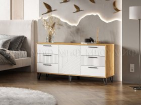 Комод (1500) Флэш (дуб крафт/браш вайт) в Уяре - uyar.mebel-nsk.ru | фото
