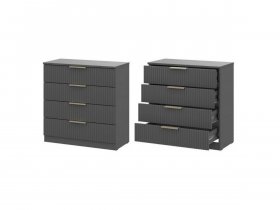 Комод 4 ящика (МДФ) Эккервуд (графит) в Уяре - uyar.mebel-nsk.ru | фото