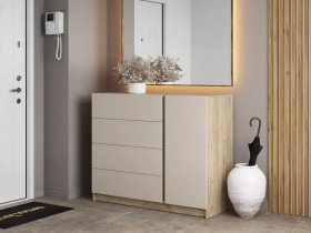 Комод Бостон  КМ-001 (дуб крафт серый/кашемир) в Уяре - uyar.mebel-nsk.ru | фото