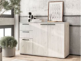 Комод Стандарт-3 NEW (дуб крафт белый) в Уяре - uyar.mebel-nsk.ru | фото