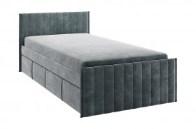 Кровать с ящиками Твикс 90*200 (графит велюр) в Уяре - uyar.mebel-nsk.ru | фото