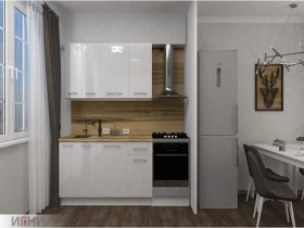 Кухонный гарнитур МДФ Выгодно и точка 1,5 м (белый глянец) в Уяре - uyar.mebel-nsk.ru | фото