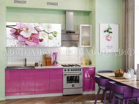 Кухонный гарнитур Орхидея (сиреневый) в Уяре - uyar.mebel-nsk.ru | фото