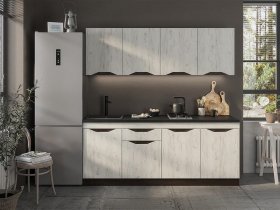 Кухонный гарнитур Паола 2,0м (дуб крафт белый/венге) в Уяре - uyar.mebel-nsk.ru | фото