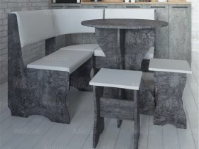 Кухонный уголок Лотос  (цемент темный к/з White) в Уяре - uyar.mebel-nsk.ru | фото