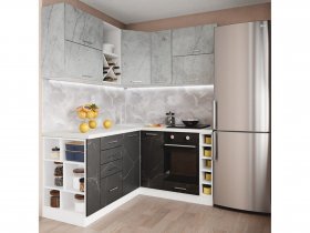 Модульная кухня Классика (мрамор светлый/мрамор темный) в Уяре - uyar.mebel-nsk.ru | фото
