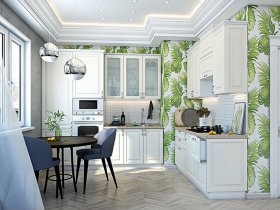 Модульная кухня Ницца (дуб кремовый) в Уяре - uyar.mebel-nsk.ru | фото