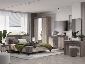 Модульная спальня Кассандра (дуб смоки/MF14) в Уяре - uyar.mebel-nsk.ru | фото