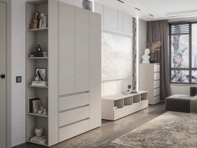 Модульная стенка Люмо (кашемир) в Уяре - uyar.mebel-nsk.ru | фото