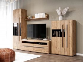 Модульная стенка Ницца (дуб вотан) в Уяре - uyar.mebel-nsk.ru | фото