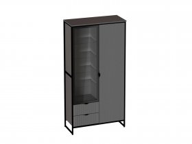 Шкаф 2 дв 2 ящ Нора (металл бруклин/графит) (гостиная) в Уяре - uyar.mebel-nsk.ru | фото