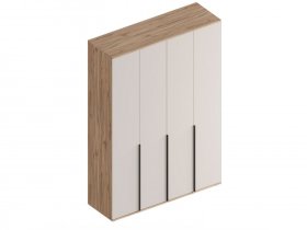 Шкаф 4-ств Сицилия (дуб альпийский/тефия) в Уяре - uyar.mebel-nsk.ru | фото