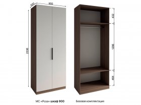 Шкаф 900 Роза (орех франклин карамельный/бежевый скин) в Уяре - uyar.mebel-nsk.ru | фото