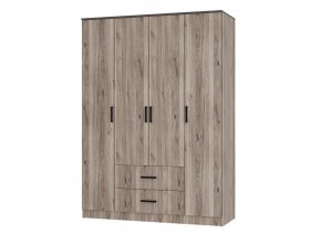 Шкаф четырехстворчатый Титан (дуб смоки) в Уяре - uyar.mebel-nsk.ru | фото