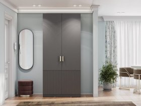 Шкаф двухстворчатый Эккервуд (Нью) (графит) в Уяре - uyar.mebel-nsk.ru | фото