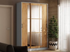 Шкаф-купе 1,4м «Стиль-2» (белый/дуб крафт золотой) в Уяре - uyar.mebel-nsk.ru | фото