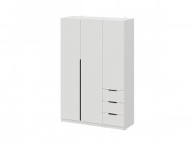 Шкаф трехстворчатый с ящиками ШК-22 (белый) в Уяре - uyar.mebel-nsk.ru | фото