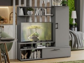 Стенка «Сиена» (графит серый) в Уяре - uyar.mebel-nsk.ru | фото