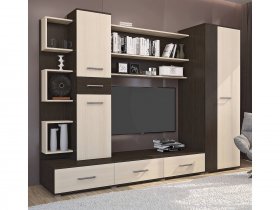 Стенка Верона (дуб венге/дуб молочный) в Уяре - uyar.mebel-nsk.ru | фото