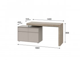 Стол 22 J-КШ Этна (дуб эндгрей/кашемир) в Уяре - uyar.mebel-nsk.ru | фото