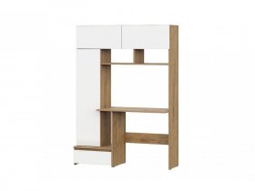 Стол компьютерный 1,3 Некст-1 (дуб золотой/белый шагрень) в Уяре - uyar.mebel-nsk.ru | фото