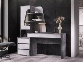Стол компьютерный Пифагор (цемент темный/цемент светлый) в Уяре - uyar.mebel-nsk.ru | фото