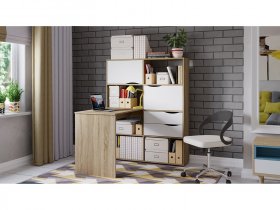 Стол письменный тип 7 (дуб сонома/белый ясень) в Уяре - uyar.mebel-nsk.ru | фото