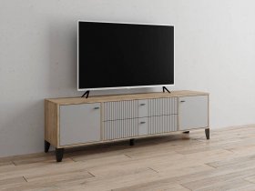 Тумба под ТВ Парус-10 (дуб крафт серый/серый) в Уяре - uyar.mebel-nsk.ru | фото